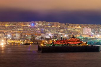 город Мурманскк ночью Ночной Мурманск
